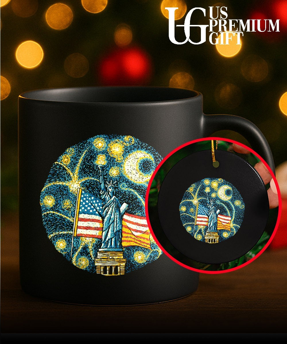 USA flag Firework Starry Night shirt