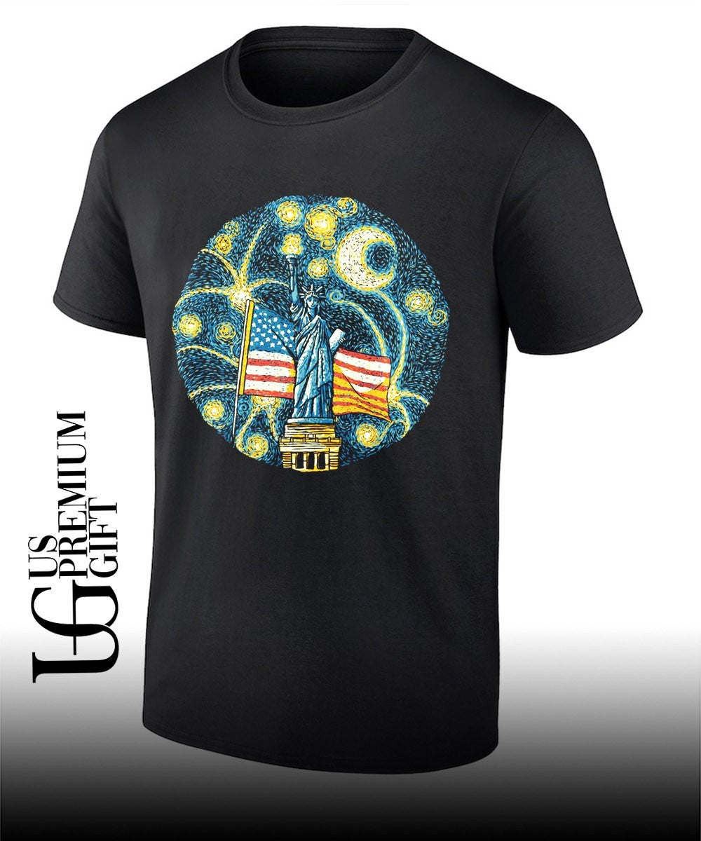 USA flag Firework Starry Night shirt
