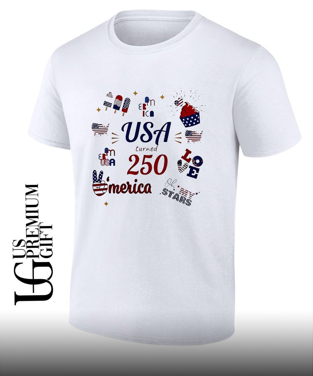 USA turned 250 merica Bed Wine Blue Love Oh my Stars Patriotic Fourth of July shirt