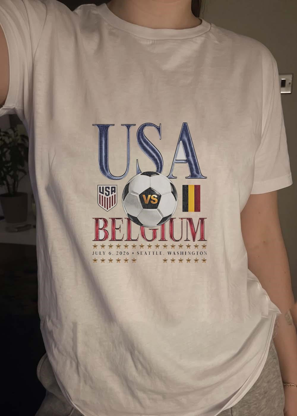 USA vs Belgium Soccer July 6 2026 Seattle Washington Team USA Belgium T-Shirt