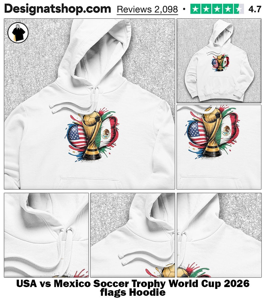 USA vs Mexico Soccer Trophy World Cup 2026 flags shirt