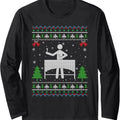 Ugly Xmas Design Marimba Player Ugly Christmas Sweater Funny Long Sleeve T-Shirt