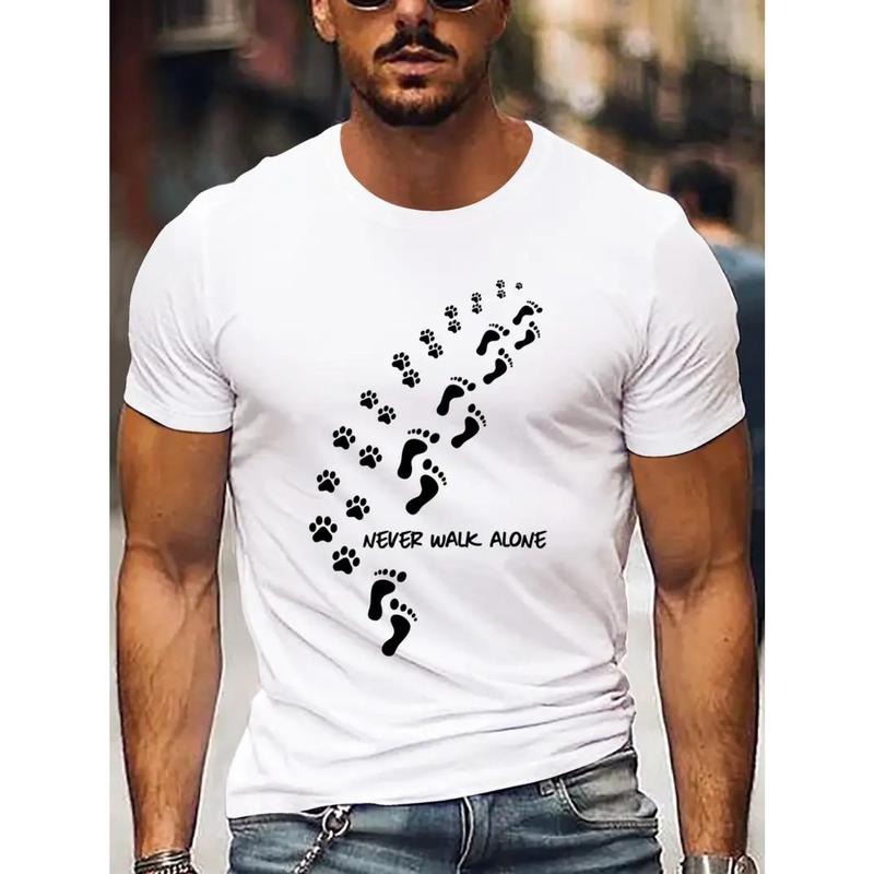 Ultra-Soft, Breathable, Moisture-Wicking Graphic Print NEVER WALK ALONE Trendy T-Shirt, Comfort-Fit Crew Neck, Street...