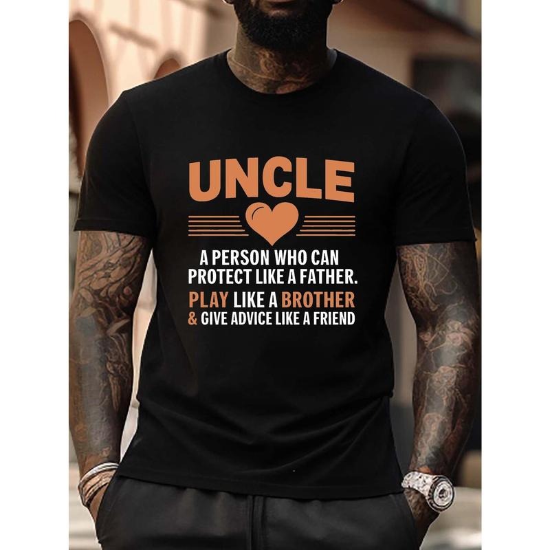 [Uncle & Heart Graphic Tee] Men's Graphic Print Summer T-Shirt