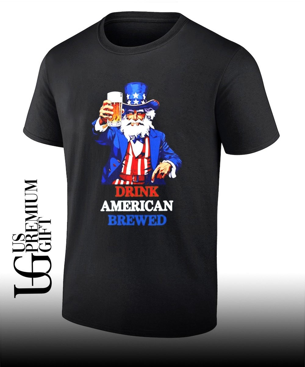 Uncle Sam drink Beer American Brewed Patriotic shirt