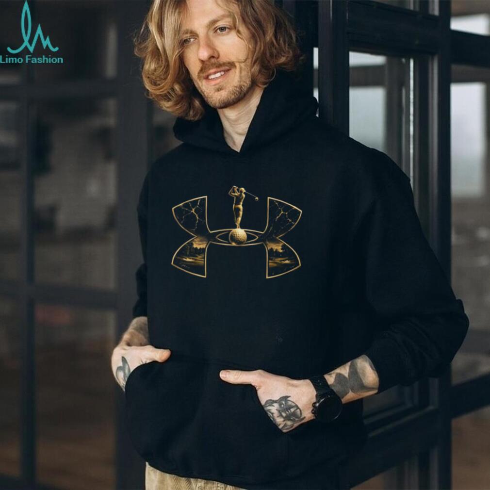 Under Armour Golf Silhouette T Shirt Golden Golf Ball and Course Graphic T shirt