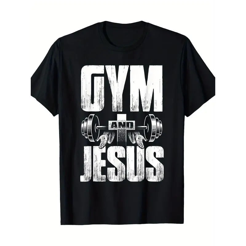 Unique Religious Fitness Jesus Barbell Weightlifting Cross T-shirt for Men Made in USA Hoodie, Sweatshirt | UrbanDripWear.com