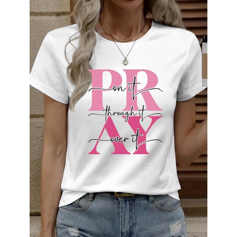 "Unique Women's T - Shirt Expressing Spiritual Resilience, Featuring a Creative and Catchy Prayer