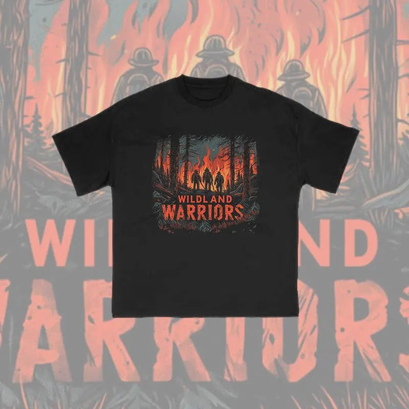 Unisex 100% Cotton Wildland Warriors Print T-shirt vintage  tees cowboys  outfits  men Crewneck Menswear Hoodie, Sweatshirt