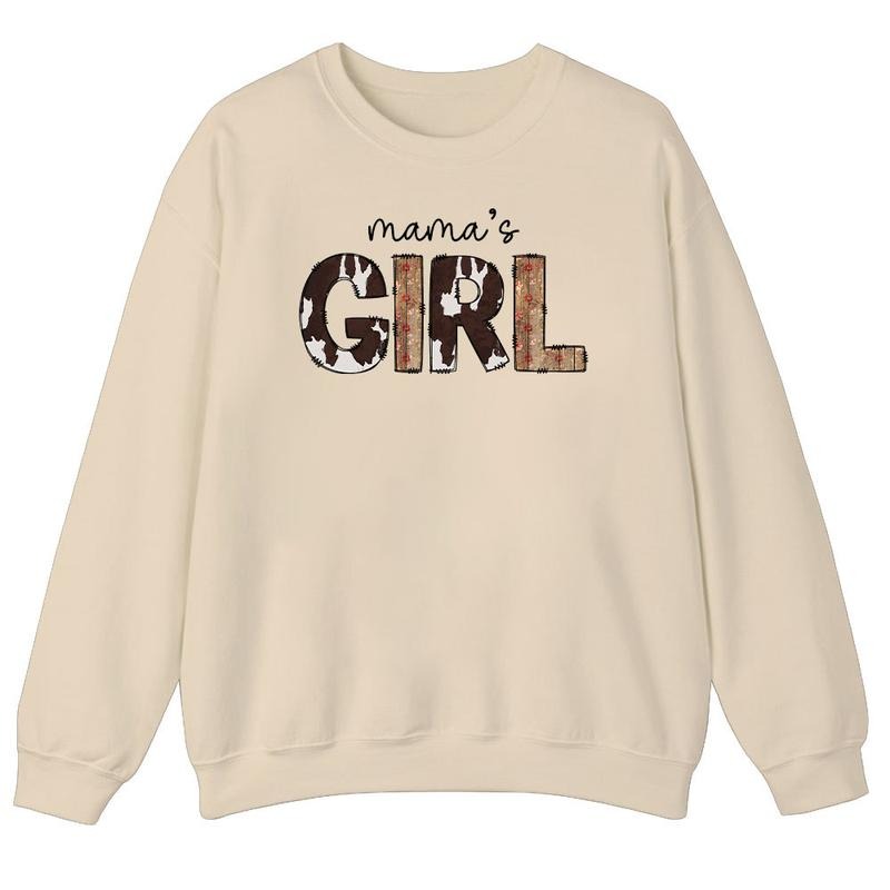 Unisex Cow Print Mama's Girl  T-Shirt  , Sweatshirt  and Hoodie | UrbanDripWear.com
