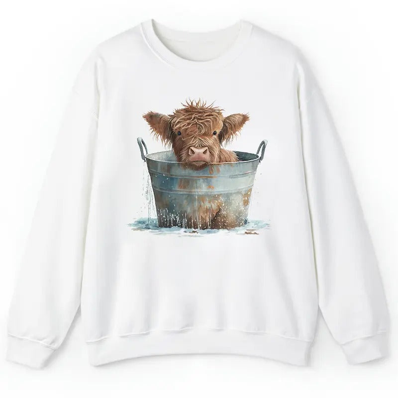 Unisex Cute Highland Cow T-Shirt  , Sweatshirt  and Hoodie | UrbanDripWear.com