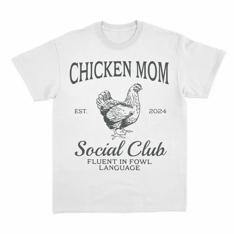 Unisex Funny Chicken Sweatshirt for Women, Chicken Mom Social Club  T-Shirt  , Sweatshirt  and Hoodie | UrbanDripWear.com