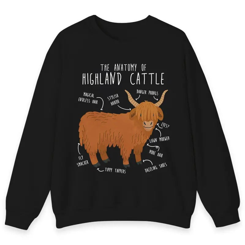 Unisex Funny Highland Cow  T-Shirt  , Sweatshirt  and Hoodie | UrbanDripWear.com