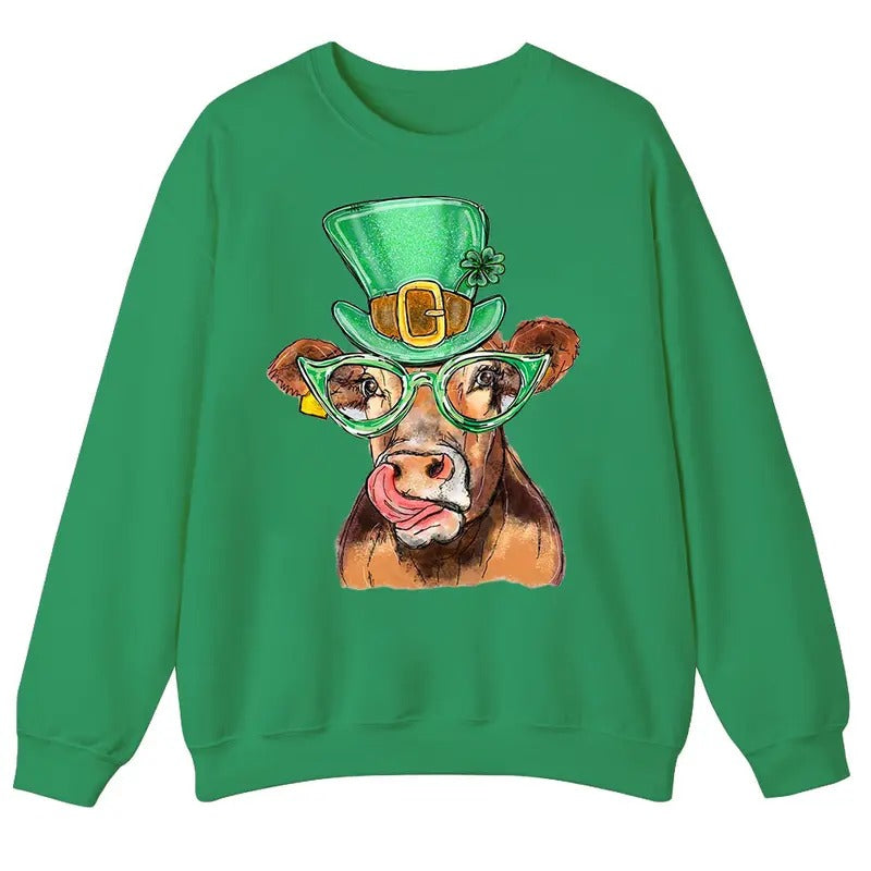 Unisex Happy St. Patrick's Day, Lucky Bovine Charm   T-Shirt  , Sweatshirt  and Hoodie | UrbanDripWear.com