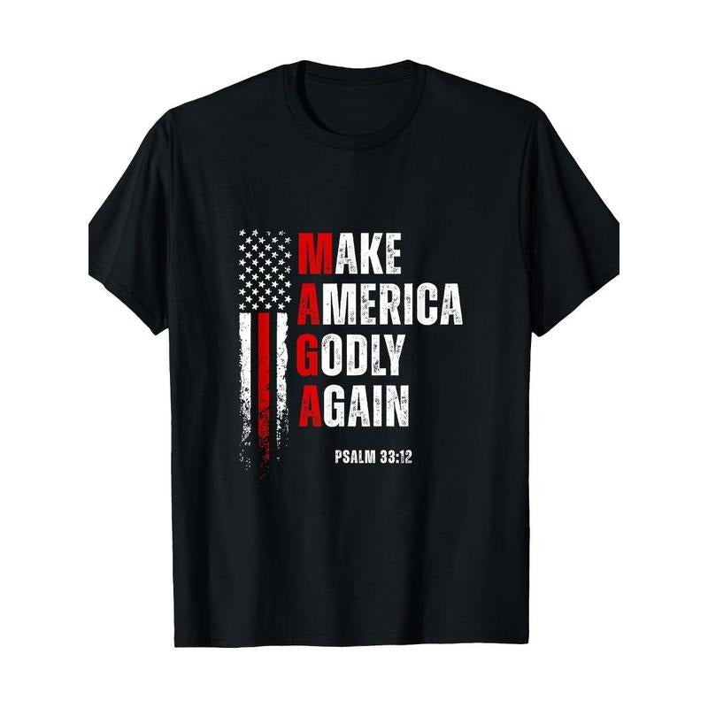 Unisex Jesus Make America Godly Again American Patriot Christian T-Shirt Made in USA Hoodie, Sweatshirt | UrbanDripWear.com
