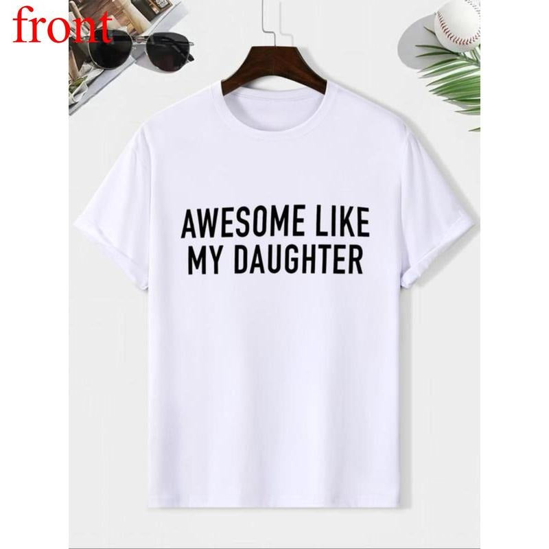 Unisex Letter Print Round Neck Tee, Casual Comfy Breathable Regular Fit Short Sleeve Crew Neck T-Shirt for Summer, Unisex...