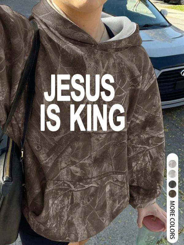 Unisex Loose-Fit Graphic Hoodie, Casual Fall & Winter Sweatshirt, Thicken Fabric Jesus Faith Print Pullover for Men Women...