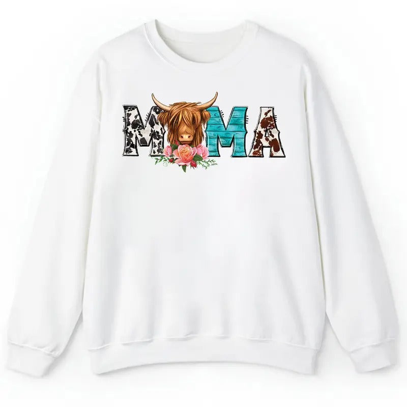 Unisex Mama Longhaired Cow  T-Shirt  , Sweatshirt  and Hoodie | UrbanDripWear.com