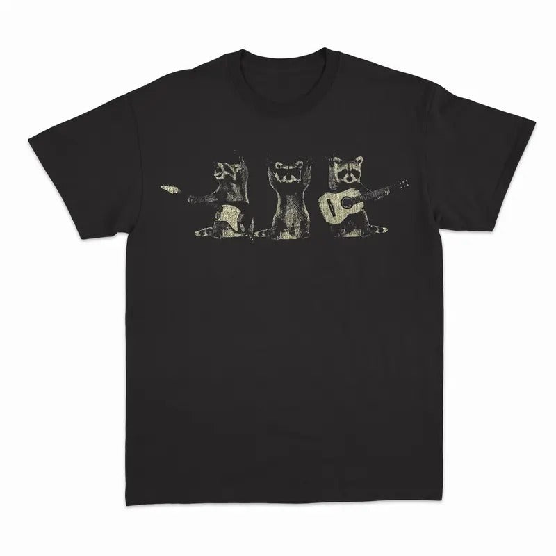 Unisex Raccoon Graphic Cotton T-Shirt for Men Menswear Soft Hoodie, Sweatshirt | UrbanDripWear.com