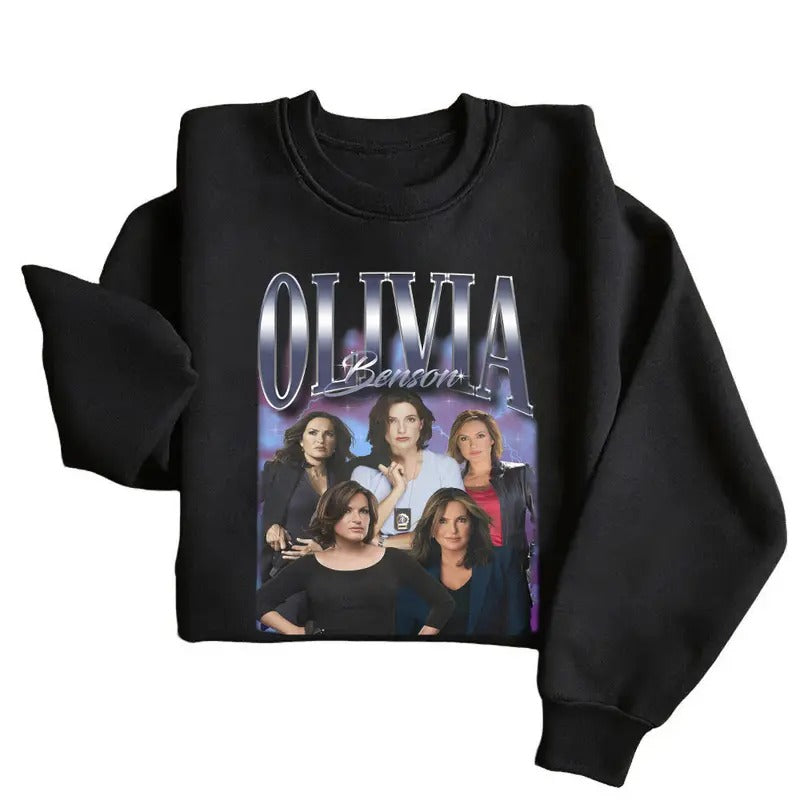 Unisex Retro Olivia Benson Shirt -Mariska Hargitay Tees,Law And Order Series,Olivia Benson Sweatshirt. Hoodie