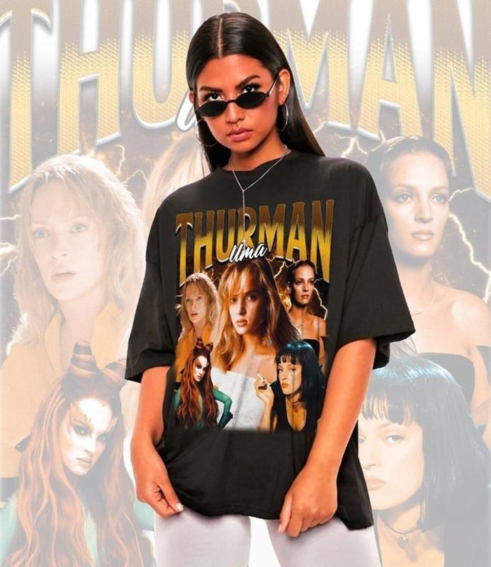 Unisex Retro Uma Thurman Shirt -Uma Thurman Tshirt Hoodie, Sweatshirt | UrbanDripWear.com
