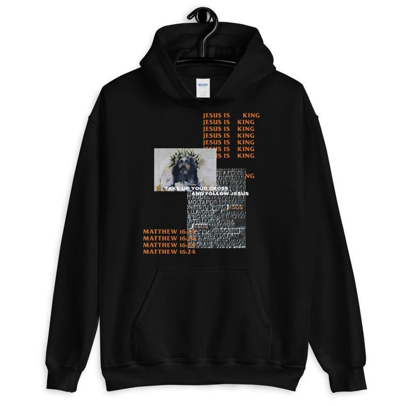 Unisex Take Up Your Cross Matthew 16:24 Streetwear Hoodie, Christian Hoodie, Trendy Christian Shirt, Christian Unisex...