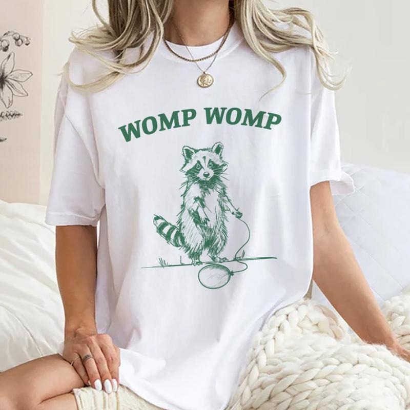 Unisex Womp Womp Vintage Tee, Vintage Womp Womp Raccoon Graphic Tee Women, Funny Raccoon Unhinged Shirts, Unisex Meme...
