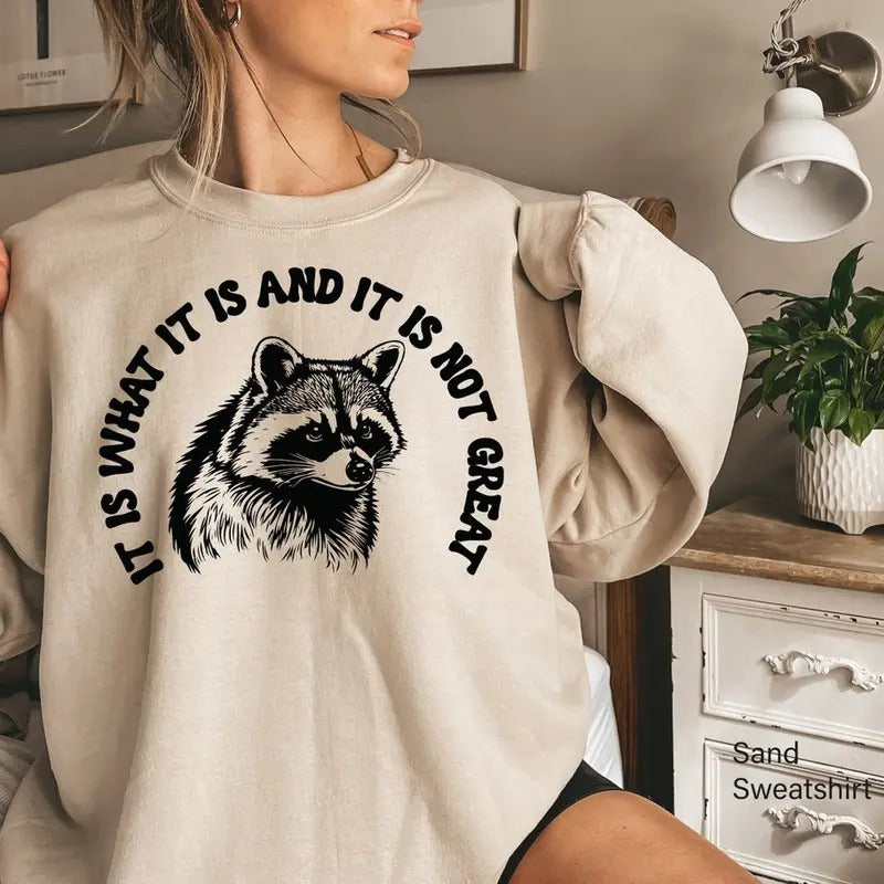 Unisex t Is What It Is And It Is Not Great Shirt, Raccoon Meme  Shirt Hoodie, Sweatshirt | UrbanDripWear.com