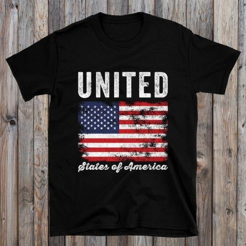 United States of America Flag Distressed T-Shirt made in usa Hoodie, Sweatshirt | UrbanDripWear.com