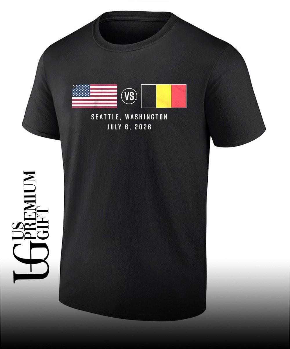 United States vs Belgium Seattle Washington July 6 2026 World Cup Soccer shirt
