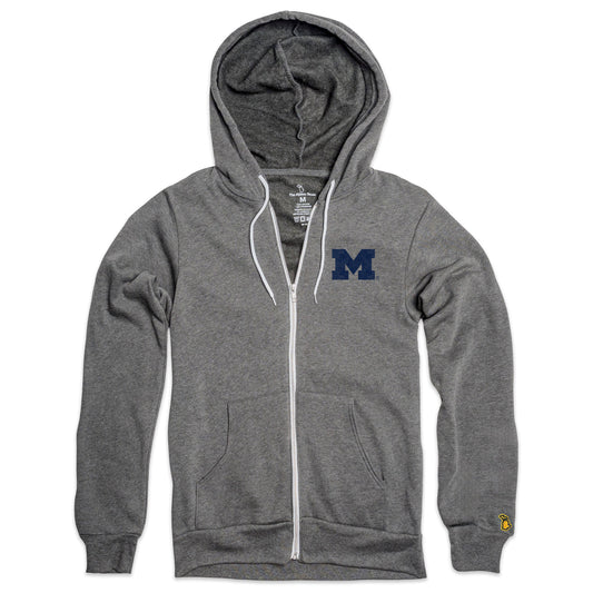 UofM - BLOCK M ALL SEASON ZIP-UP HOODIE (UNISEX)