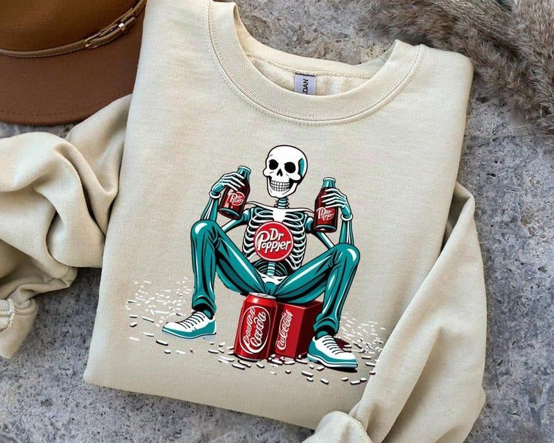 [Up To 5XL] DR. Pepper Shirt, Dr. Pepper Skeleton Shirt, Dr. Pepper Soda, Gift for Her, Gift for Him, Trendy Graphic...