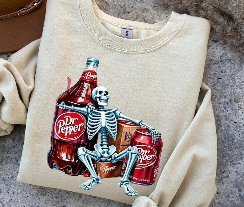 [Up To 5XL] DR. Pepper Shirts, Dr. Pepper Skeleton Shirt, Dr. Pepper Soda, Gift for Her, Gift for Him, Trendy Graphic...