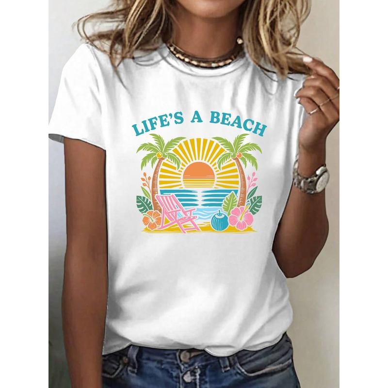 Uplifting T - Shirt: Spread Good Energy with a Beach