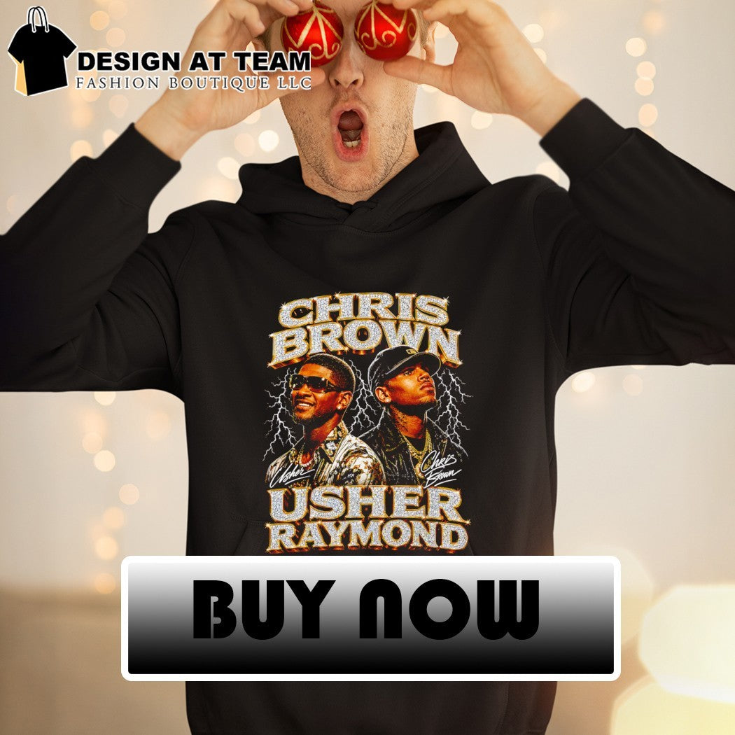 Usher Raymond and Chris Brown Diamond The R and B Tour Music Concert 2026 signatures shirt