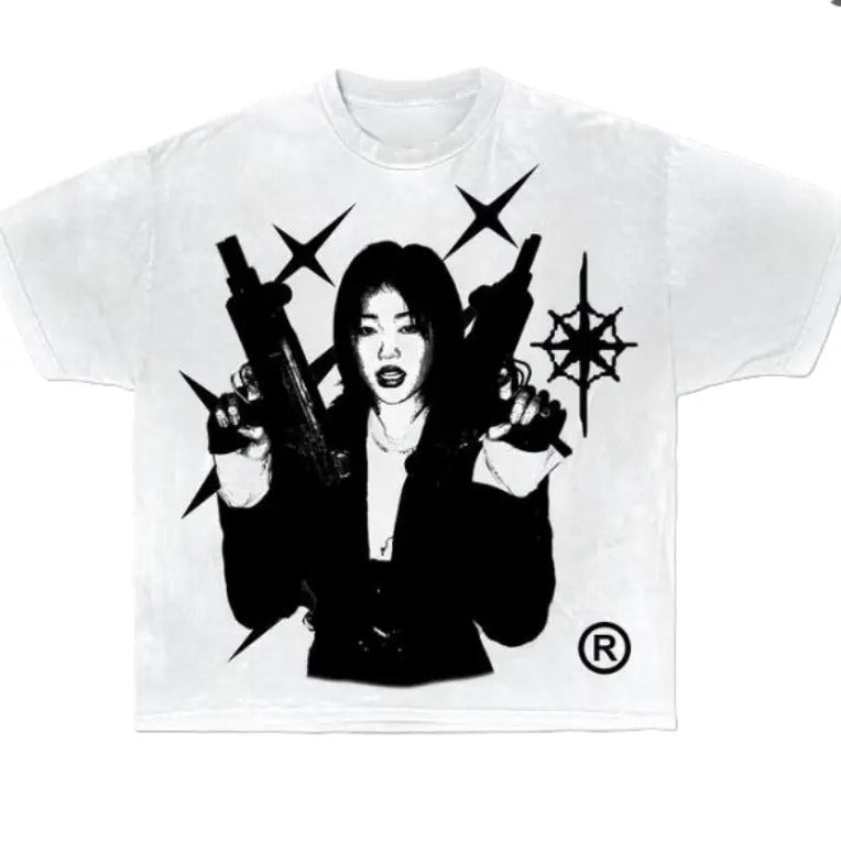 Uzi Assassin Tee, graphic, shirt, y2k, streetwear, goth, fashion, trendy, men, women, unisex, cotton, crew neck, short...