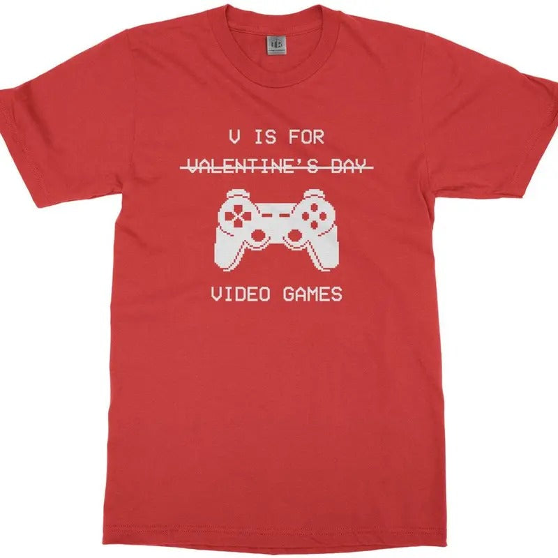 V Is For Video Games - Valentine's Day Youth Long and Short Sleeve T-shirt Hoodie, Sweatshirt | UrbanDripWear.com