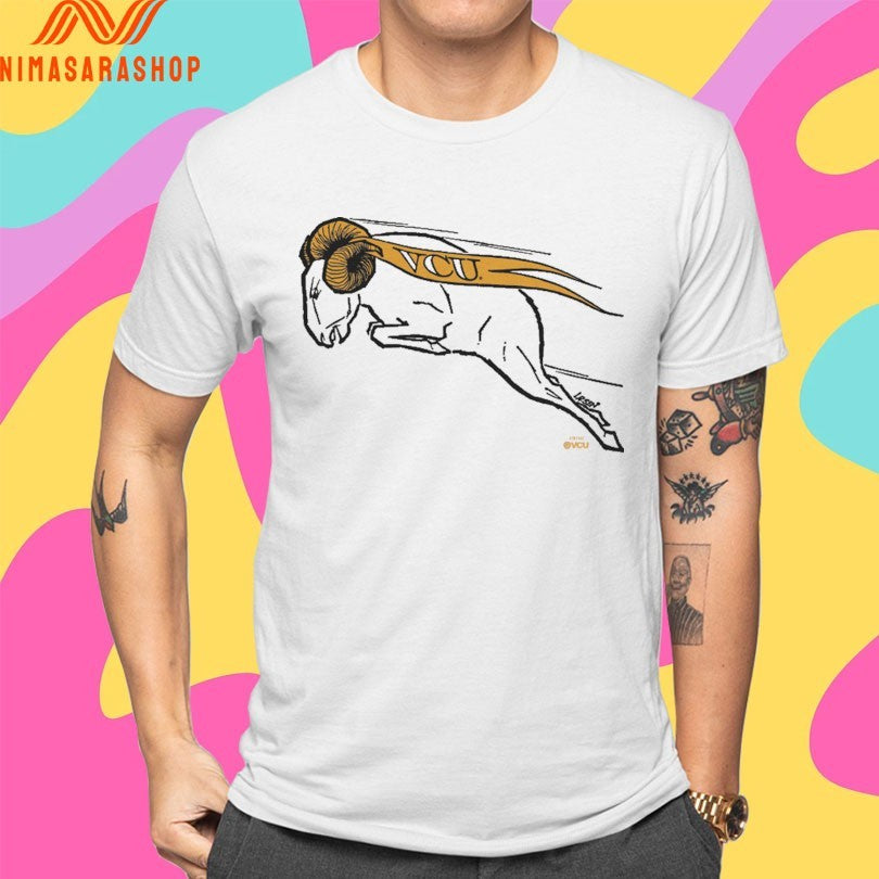 VCU Retro Jumping Ram Logo Ringer Shirts