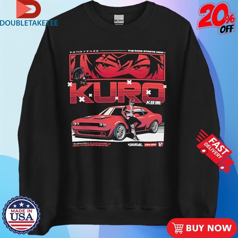 VShojo x Senpai Squad Kuro The Race Starts Now K9 Anime Waifu Shirts