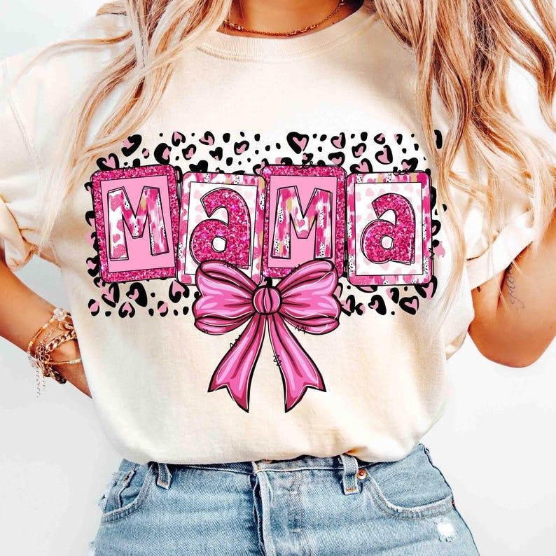 Valentine Mama Coquette, Valentine, Brushstroke, Mama Bow T-shirt Hoodie, Sweatshirt | UrbanDripWear.com