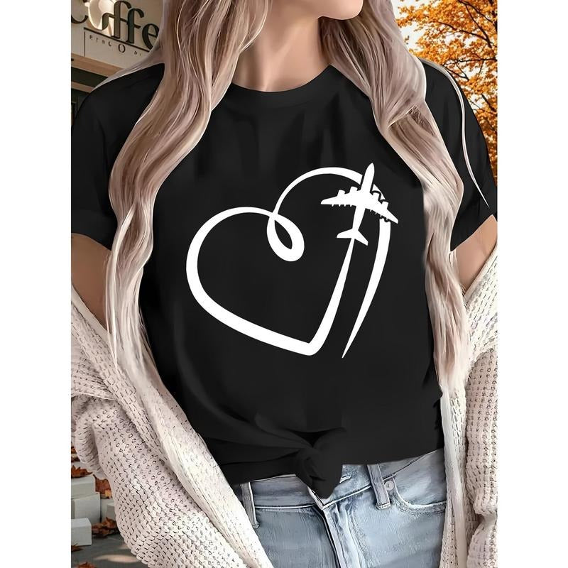 Valentine'S Day Women'S Printed T-shirt, Short Sleeves, Four Seasons Can Be Worn for Outdoor, Home, Sports Top Gift...