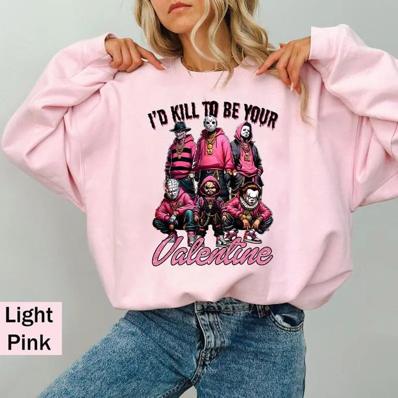 Valentine Shirt, Valentine Horror Characters Shirt, Valentine Graphic Tee Shirt, Valentine FA Shirt Hoodie, Sweatshirt