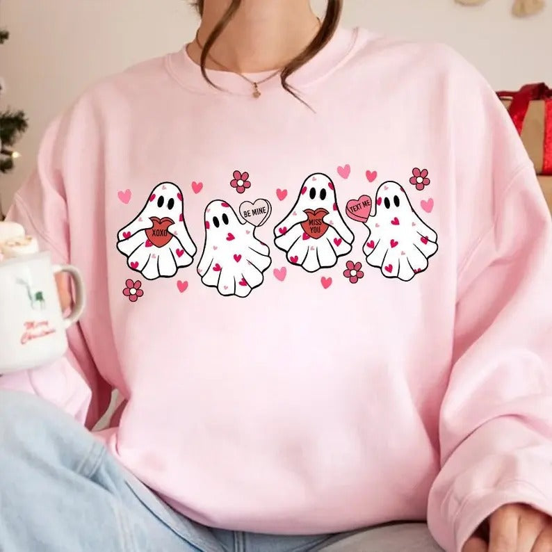 Valentine's Day Ghost Shirt Sweatshirt, Hoodie, T-Shirt | UrbanDripWear.com