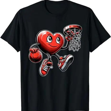 Valentine's Day Heart Basketball Team Player T-Shirt, Hodie and Sweater, T-Shirt Hoodie, Sweatshirt | UrbanDripWear.com