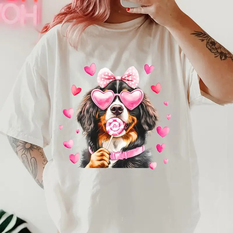 Valentines Bernese Shirt~ Unisex Apparel Relaxed Fit Printed In The USA Clothing Womenswear Casual Comfort Cotton Top...