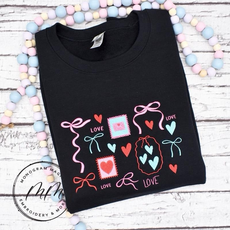Valentines Collage Embroidered Sweatshirt T-Shirts, Hoodie | UrbanDripWear.com