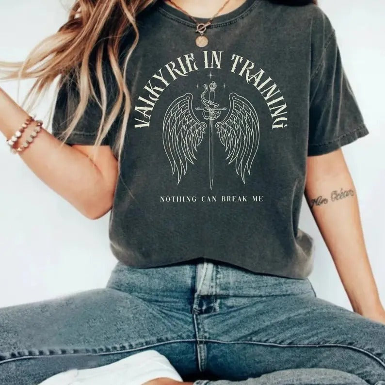 Valkyrie Training Nothing Can Break Me Comfort Colors Shirt, Nesta Archeron Acotar Sweatshirt, Lady Death Tee, Acosf Fan...