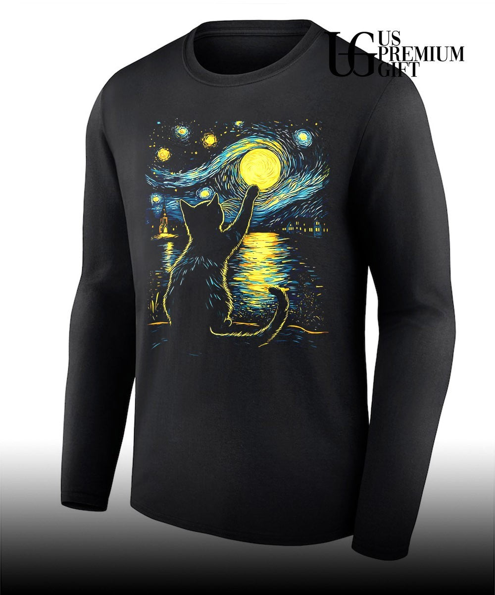 Van Gogh Starry Night Cat shirt
