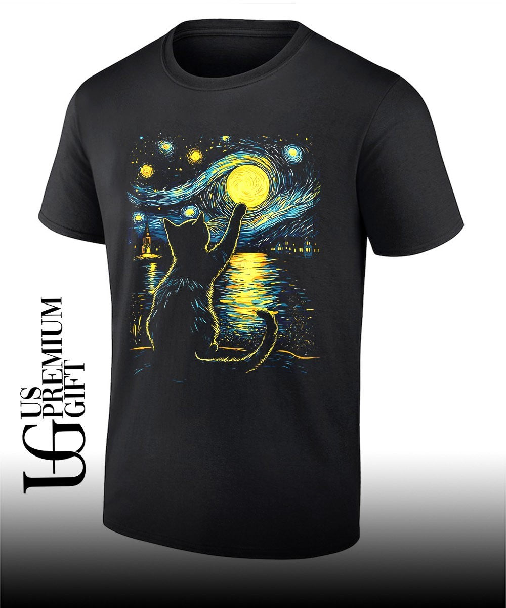 Van Gogh Starry Night Cat shirt
