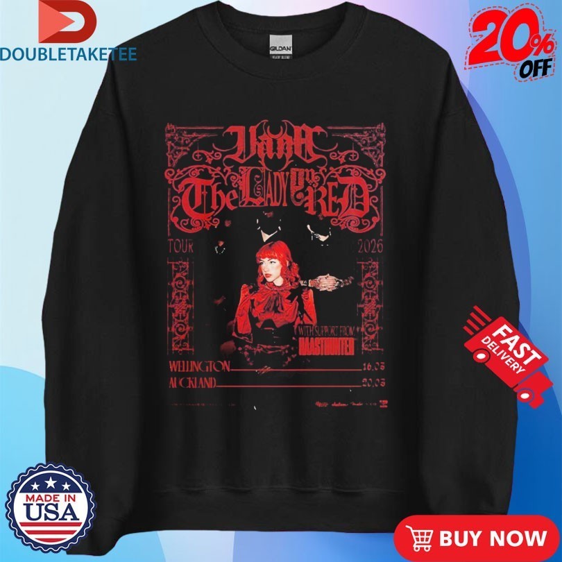 Vana The Lady In Red Tour 2026 New Zealand In Wellington And Auckland On March 16 And 20 Shirts